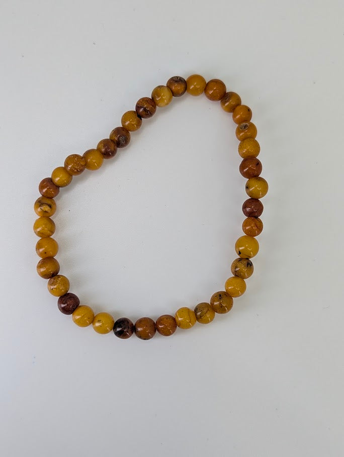 Full view of Baltic Amber Bracelet 5–6 mm beads with honey and chestnut shades