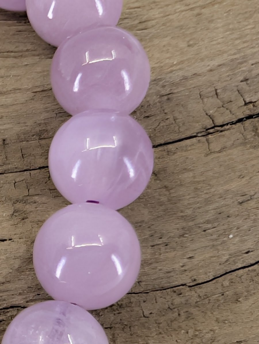 Kunzite Bracelet — 6mm, 7mm & 8mm Natural Pink Spodumene (AA Grade) - Legacy Crystals and Minerals