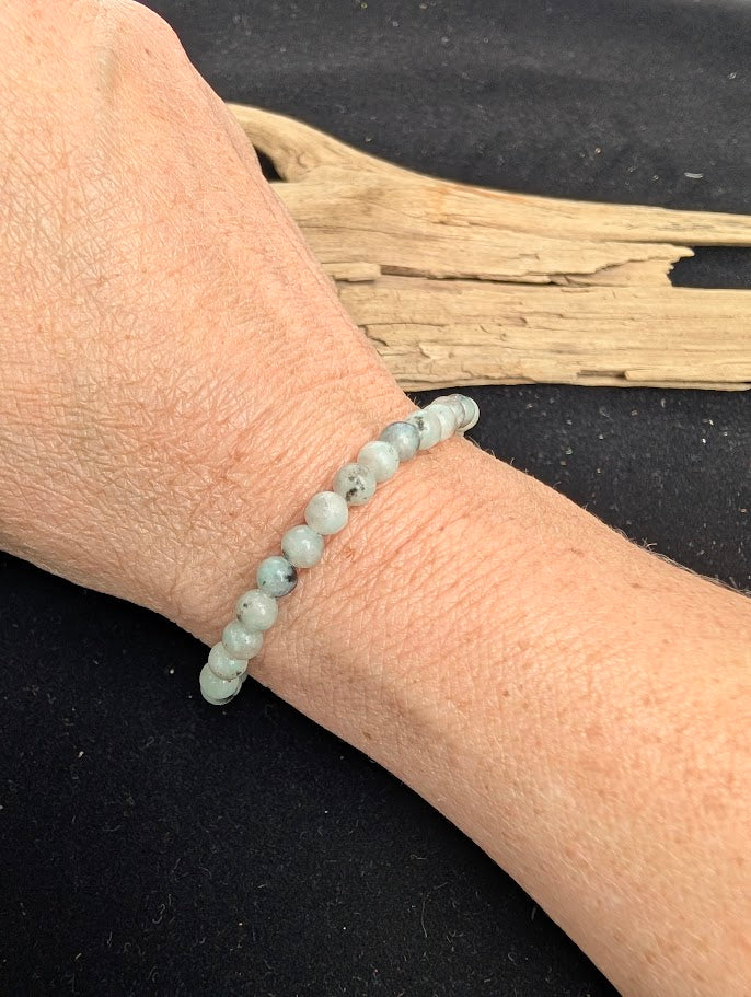 Kiwi Jasper Bracelet — 4mm, 6mm, 8mm & 10mm Round Beads