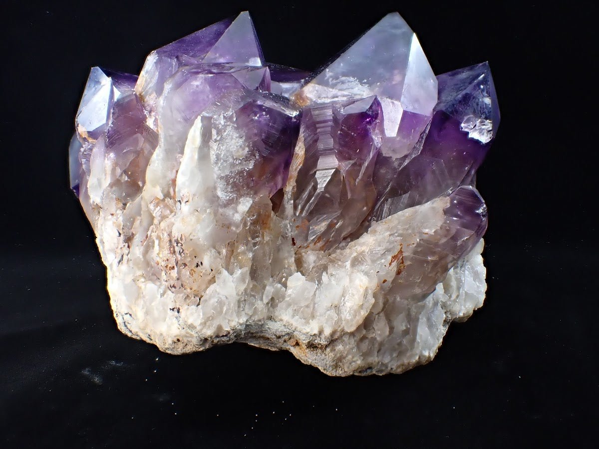 Amethyst Cluster with Deep Purple Zoning & White Matrix, Congo 4.62 kg, 10" x 7.5" - Legacy Crystals and Minerals
