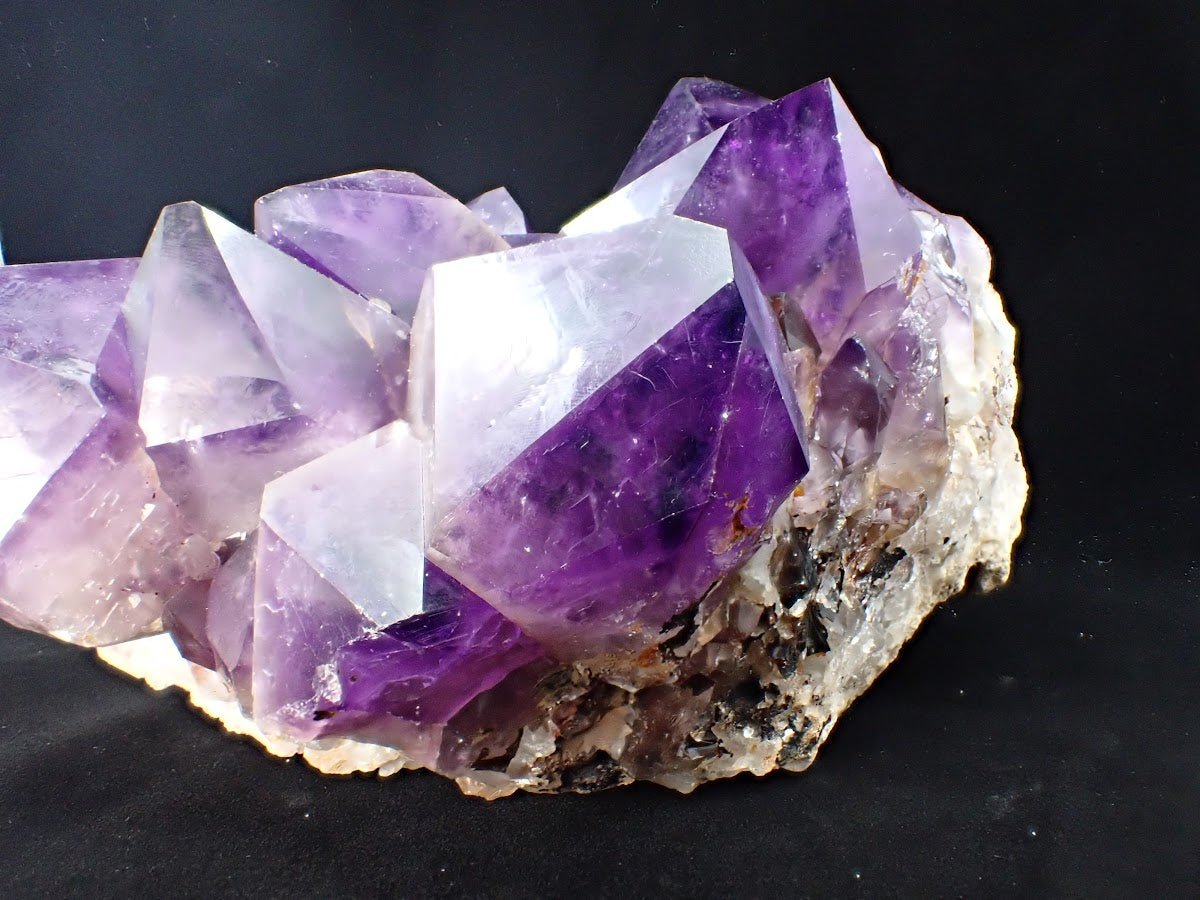Amethyst Cluster with Deep Purple Zoning & White Matrix, Congo 4.62 kg, 10" x 7.5" - Legacy Crystals and Minerals