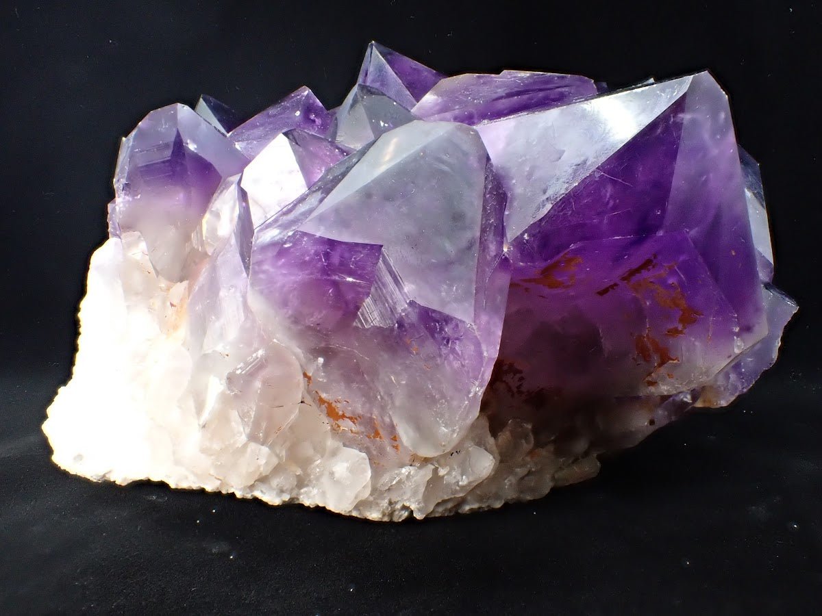Amethyst Cluster with Deep Purple Zoning & White Matrix, Congo 4.62 kg, 10" x 7.5" - Legacy Crystals and Minerals