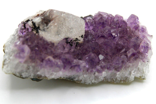 Amethyst Crystal Cluster with Sugar Calcite formation, from Brazil. Approx. 6 cm x 3.5 cm - Legacy Crystals and Minerals