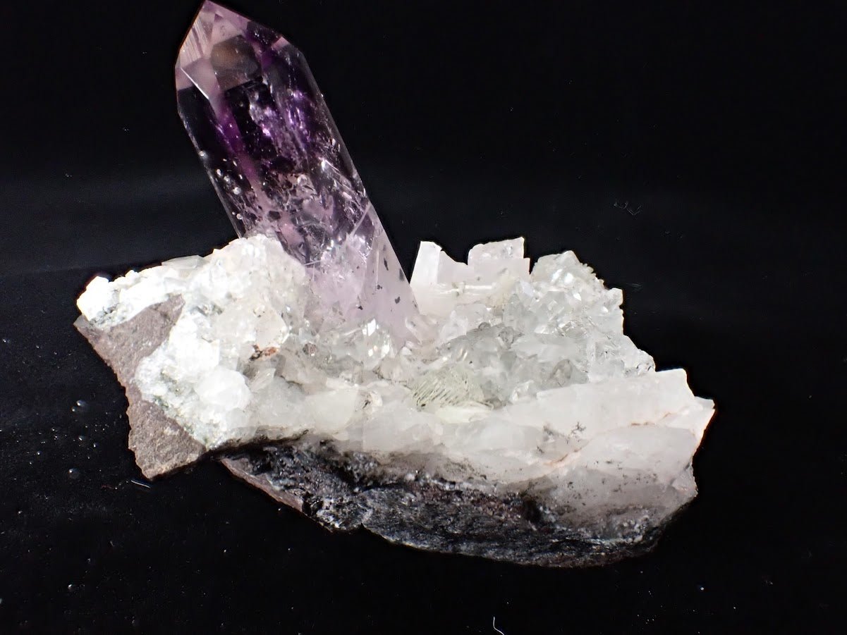 Amethyst Enhydro on Quartz Matrix – Goboboseb Mountains, Namibia - Legacy Crystals and Minerals