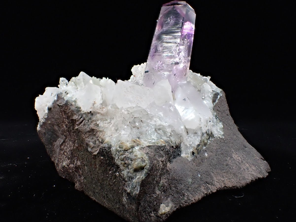 Amethyst Enhydro on Quartz Matrix – Goboboseb Mountains, Namibia - Legacy Crystals and Minerals