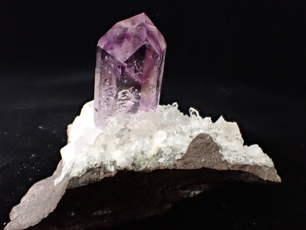 Amethyst Enhydro on Quartz Matrix – Goboboseb Mountains, Namibia - Legacy Crystals and Minerals