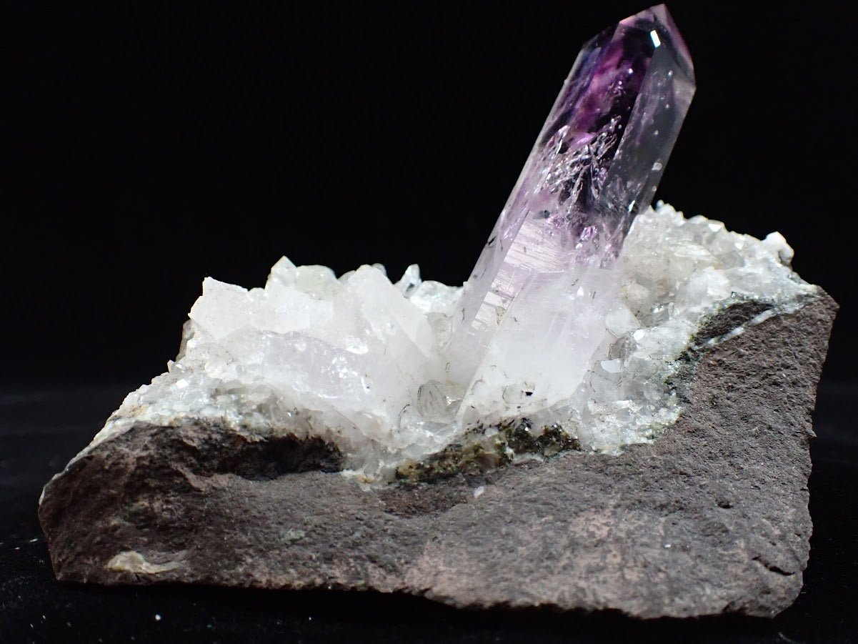 Amethyst Enhydro on Quartz Matrix – Goboboseb Mountains, Namibia - Legacy Crystals and Minerals