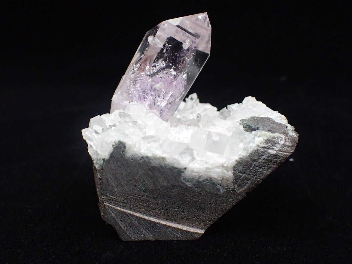Amethyst on Quartz Matrix – Goboboseb Mountains, Namibia - Legacy Crystals and Minerals