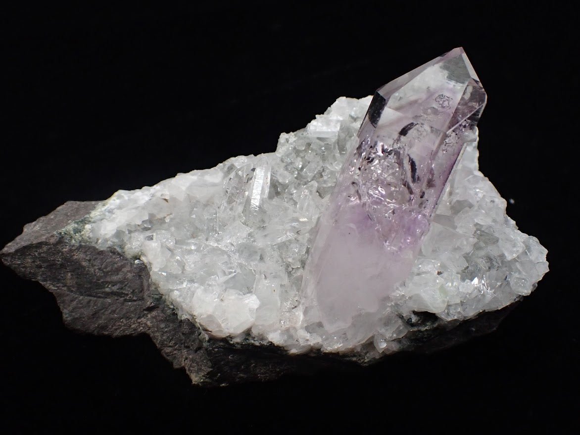Amethyst on Quartz Matrix – Goboboseb Mountains, Namibia - Legacy Crystals and Minerals