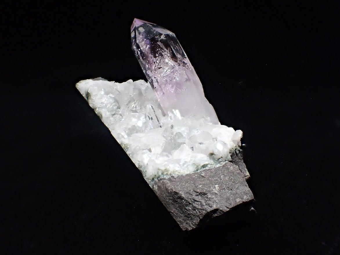 Amethyst on Quartz Matrix – Goboboseb Mountains, Namibia - Legacy Crystals and Minerals