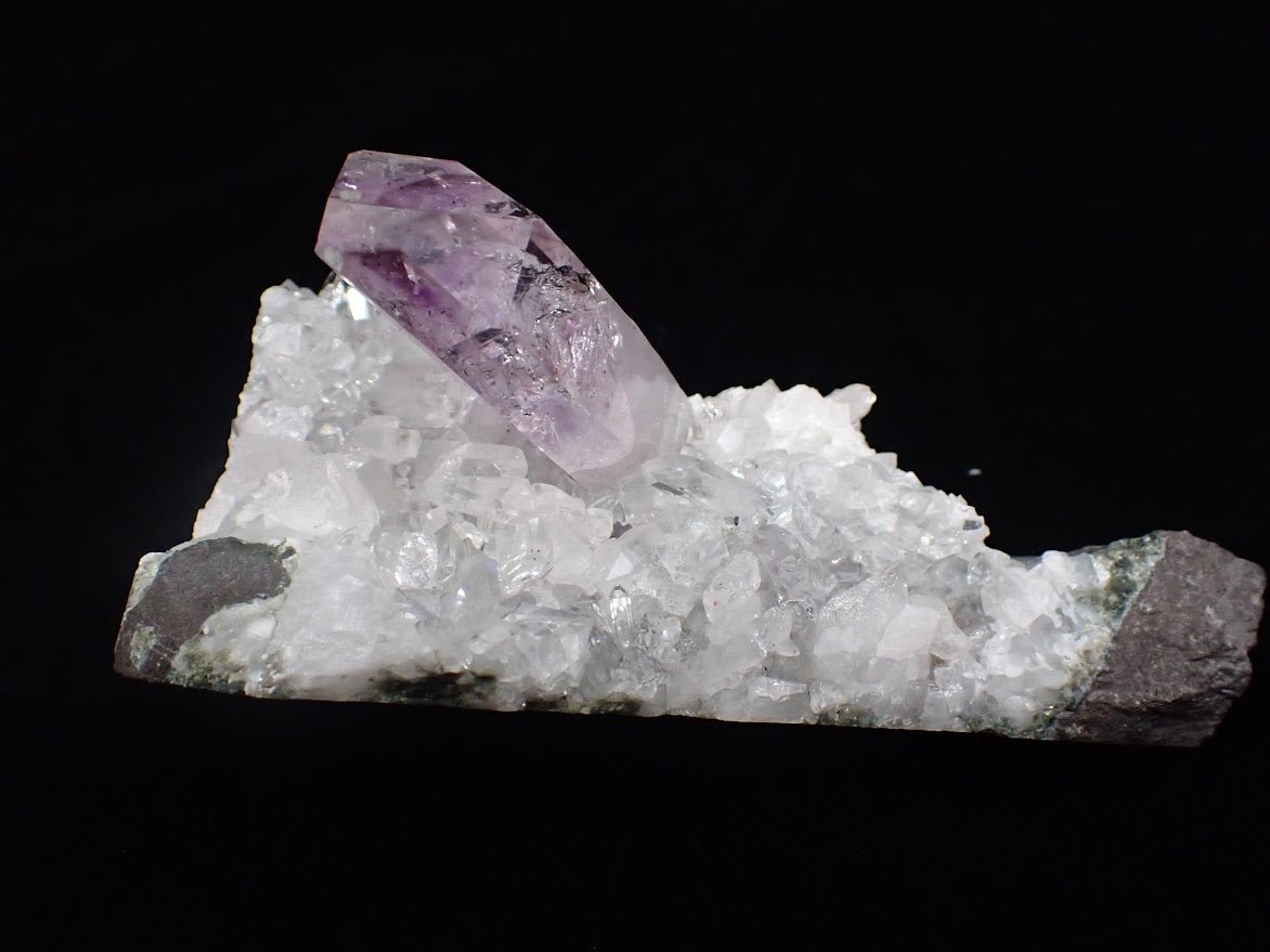 Amethyst on Quartz Matrix – Goboboseb Mountains, Namibia - Legacy Crystals and Minerals