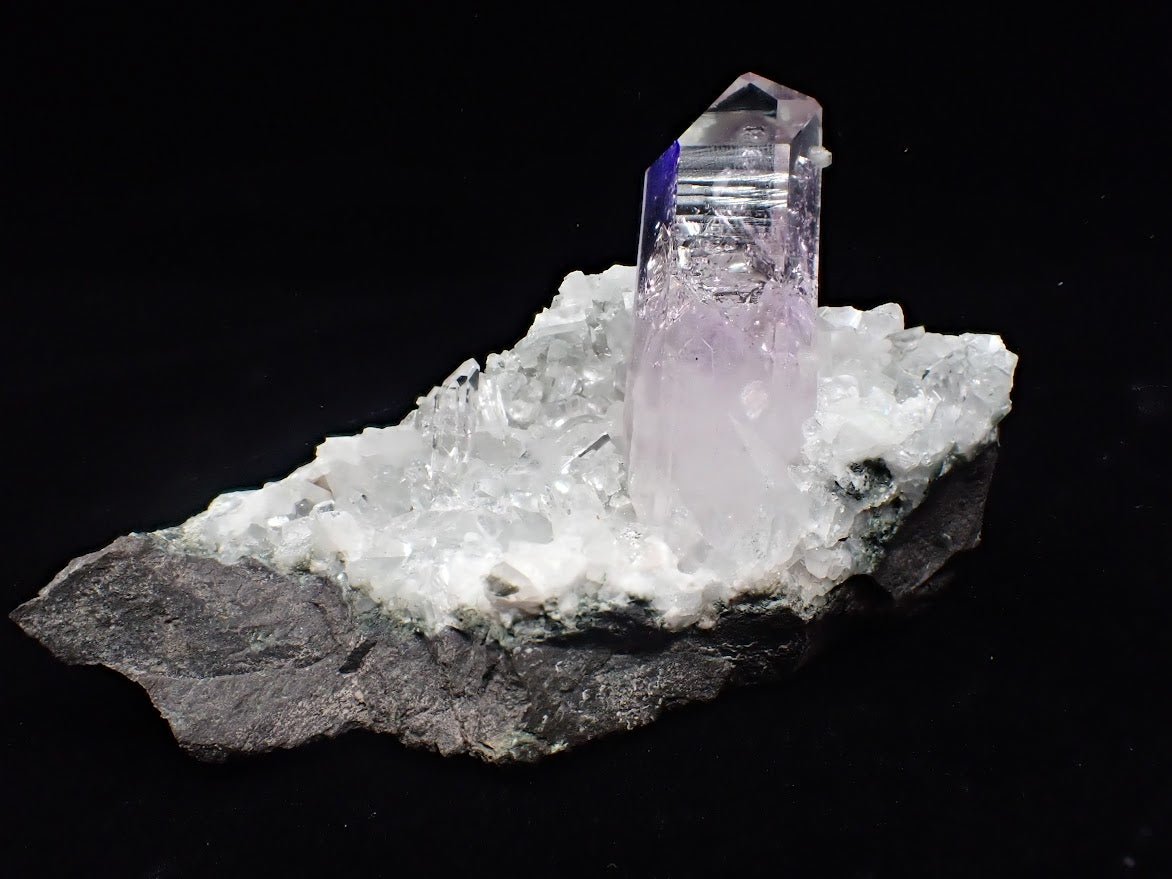 Amethyst on Quartz Matrix – Goboboseb Mountains, Namibia - Legacy Crystals and Minerals