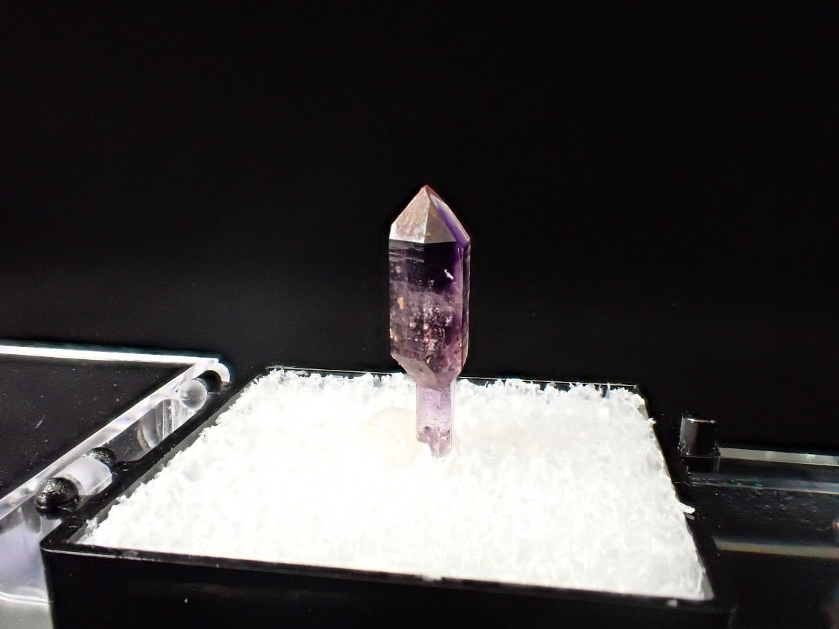 Amethyst Scepter – Goboboseb Mountains, Namibia – Deep Purple Zoning – Micro Collector Specimen (16mm) - Legacy Crystals and Minerals