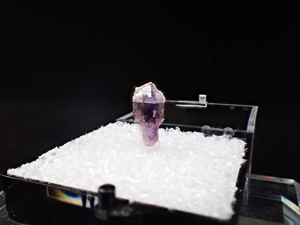 Amethyst with Analcime – Goboboseb Mountains, Namibia – Micro Crystal Specimen (11mm) - Legacy Crystals and Minerals