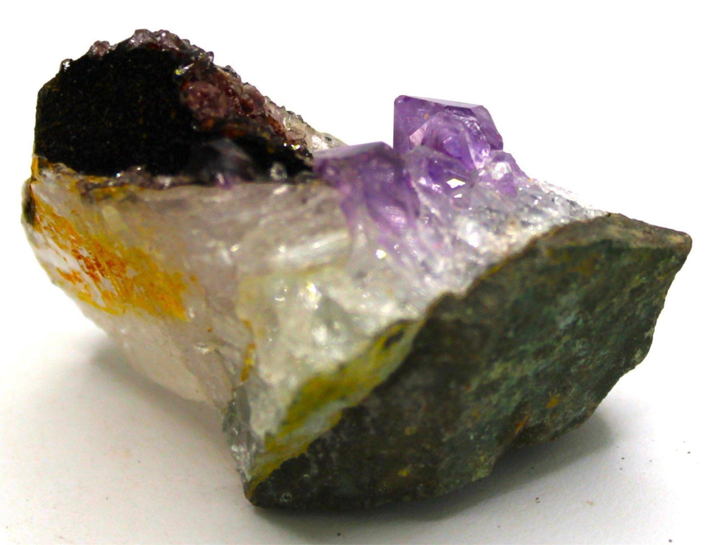Amethyst with Calcite – Brazil - Legacy Crystals and Minerals