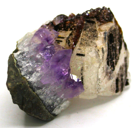 Amethyst with Calcite – Brazil - Legacy Crystals and Minerals