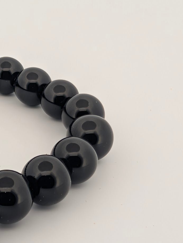 Black Obsidian Bracelet – Chip & 8mm Beads - Legacy Crystals and Minerals