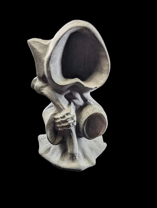 Black Obsidian Death carving faceless variant - front view
