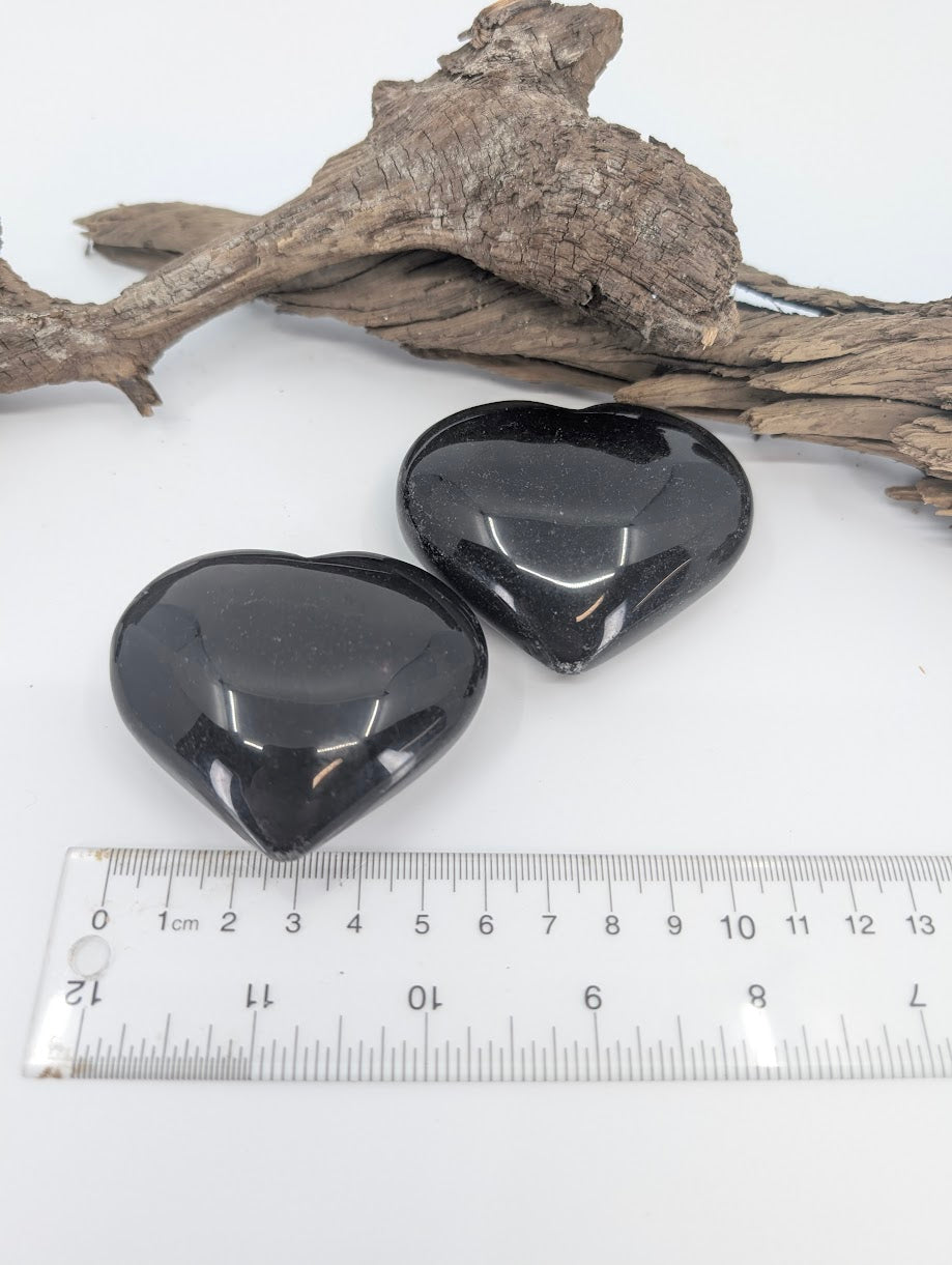 Size measurement of Black Obsidian hearts approx 6-7cm wide.
