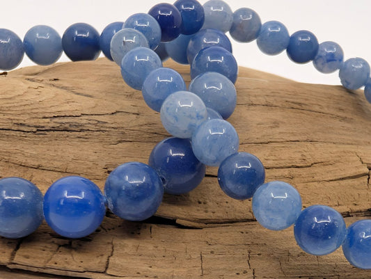 Blue Aventurine Bracelet — 6mm & 8mm Beads - Legacy Crystals and Minerals