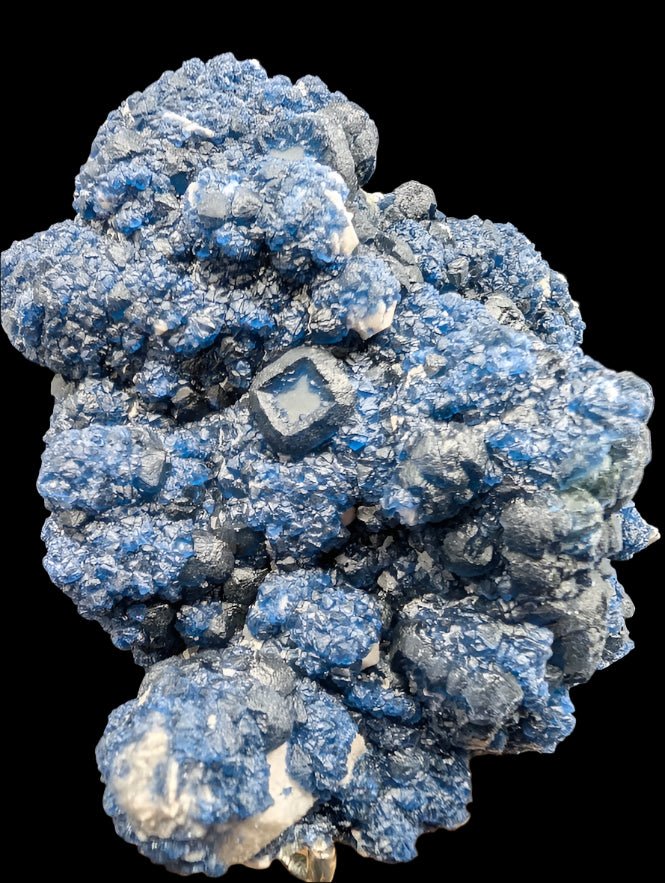 Blueberry Fluorite with Cubic "Window" Formation – A One - of - a - Kind Collector’s Masterpiece - Legacy Crystals and Minerals