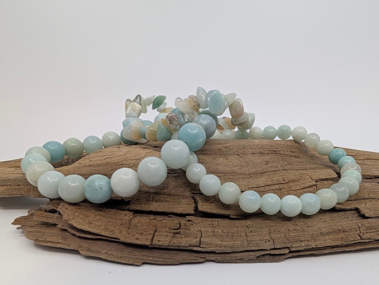 Caribbean Calcite Bracelet – Chip, 6mm & 8mm Beads - Legacy Crystals and Minerals