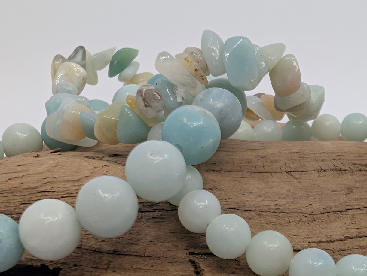 Caribbean Calcite Bracelet – Chip, 6mm & 8mm Beads - Legacy Crystals and Minerals