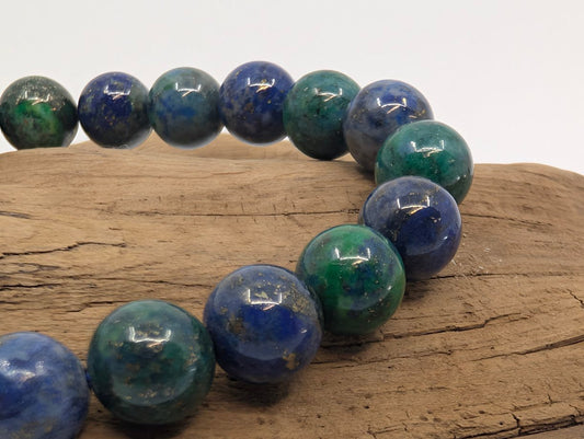 Chrysocolla Bracelet – 8mm Polished Beads - Legacy Crystals and Minerals