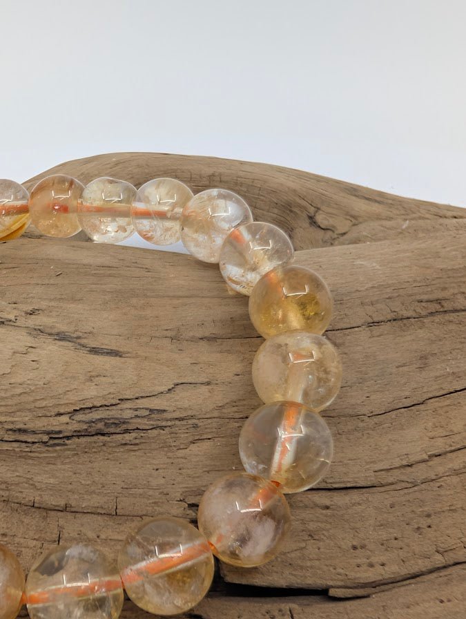 Citrine Bracelet – 8mm Polished Beads - Legacy Crystals and Minerals