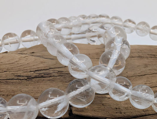 Clear Quartz Bracelet — 6mm & 8mm Beads - Legacy Crystals and Minerals