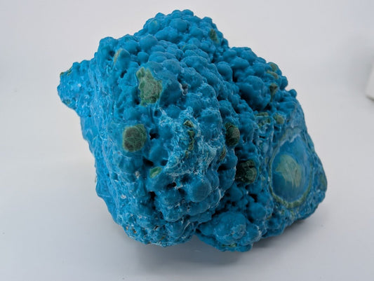 Congo Chrysocolla with Malachite – Botryoidal Specimen with Exposed Veins & Growth Rings (434g) - Legacy Crystals and Minerals