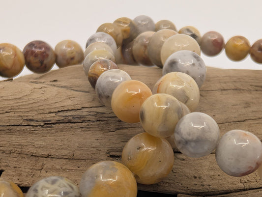 Crazy Lace Agate Bracelet – 6mm & 8mm Polished Beads - Legacy Crystals and Minerals