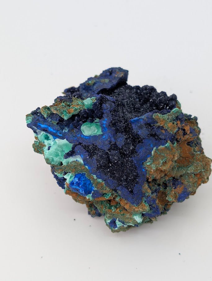 Dazzling Azurite Vug with Malachite Highlights - 3.5 x 3.5 x 2.5 Inches, Anhui Province - Legacy Crystals and Minerals