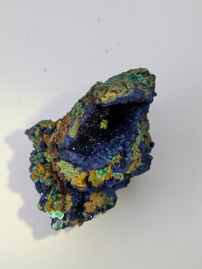 Dazzling Azurite Vug with Malachite Highlights - 3.5 x 3.5 x 2.5 Inches, Anhui Province - Legacy Crystals and Minerals
