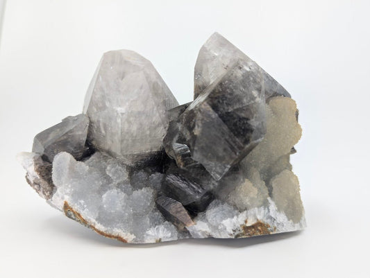 Dogtooth Calcite with Dendritic Inclusions and Sugar Sphalerite – Fujian, China - Legacy Crystals and Minerals