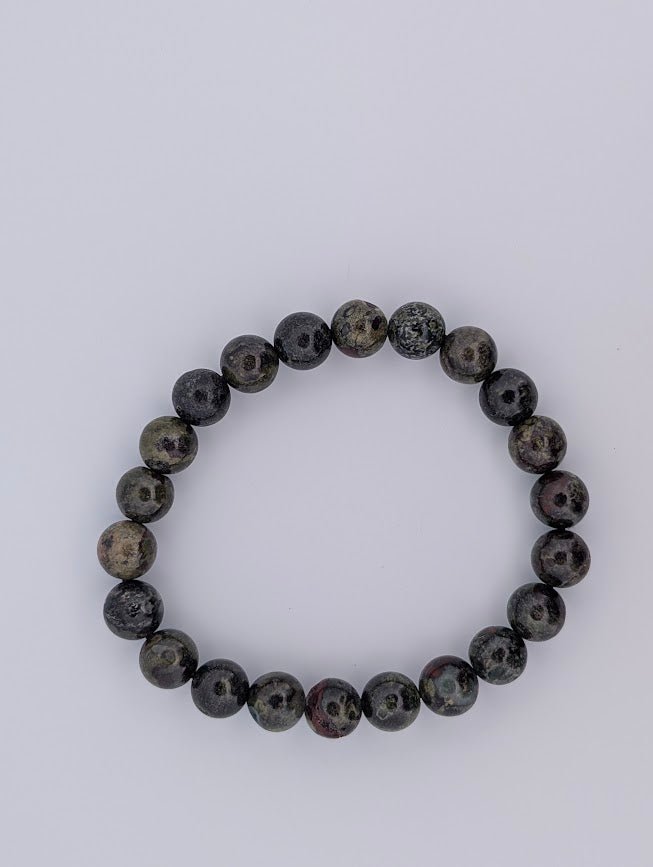 Dragon Blood Jasper Bracelet — 8mm Beads - Legacy Crystals and Minerals