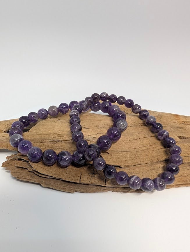 Dream Amethyst Bracelet — 6mm & 8mm Beads - Legacy Crystals and Minerals