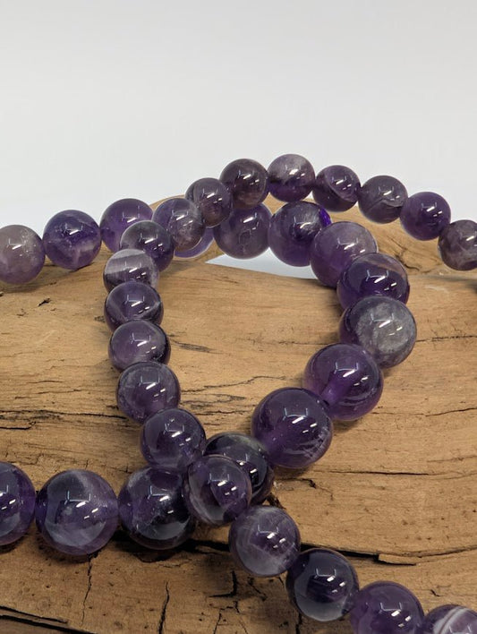 Dream Amethyst Bracelet — 6mm & 8mm Beads - Legacy Crystals and Minerals