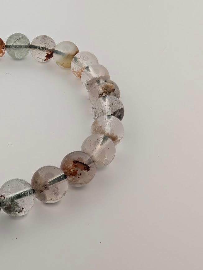 Garden Quartz Bracelet — 7–11mm (Lodolite / Scenic Quartz) - Legacy Crystals and Minerals