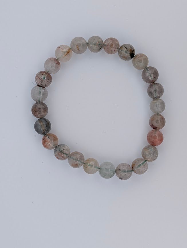 Garden Quartz Bracelet — 7–11mm (Lodolite / Scenic Quartz) - Legacy Crystals and Minerals
