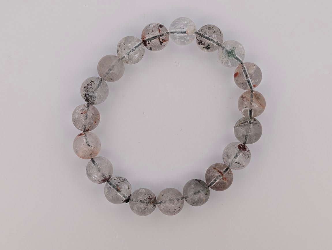 Garden Quartz Bracelet — 7–11mm (Lodolite / Scenic Quartz) - Legacy Crystals and Minerals
