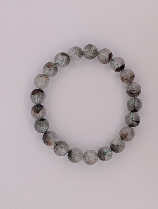 Garden Quartz Bracelet — 7–11mm (Lodolite / Scenic Quartz) - Legacy Crystals and Minerals