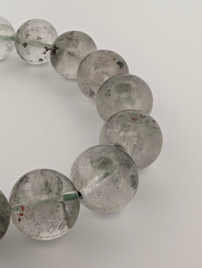 Garden Quartz Bracelet — 7–11mm (Lodolite / Scenic Quartz) - Legacy Crystals and Minerals