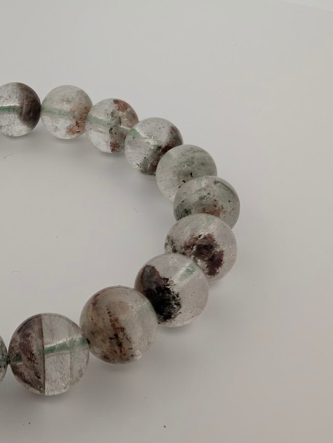 Garden Quartz Bracelet — 7–11mm (Lodolite / Scenic Quartz) - Legacy Crystals and Minerals