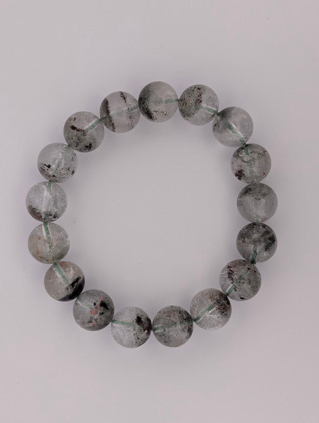 Garden Quartz Bracelet — 7–11mm (Lodolite / Scenic Quartz) - Legacy Crystals and Minerals