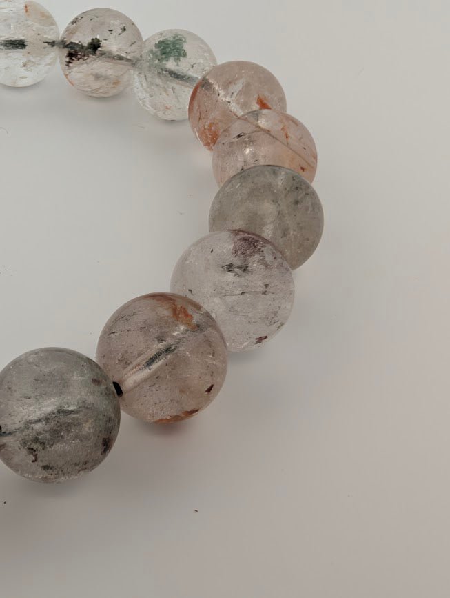 Garden Quartz Bracelet — 7–11mm (Lodolite / Scenic Quartz) - Legacy Crystals and Minerals
