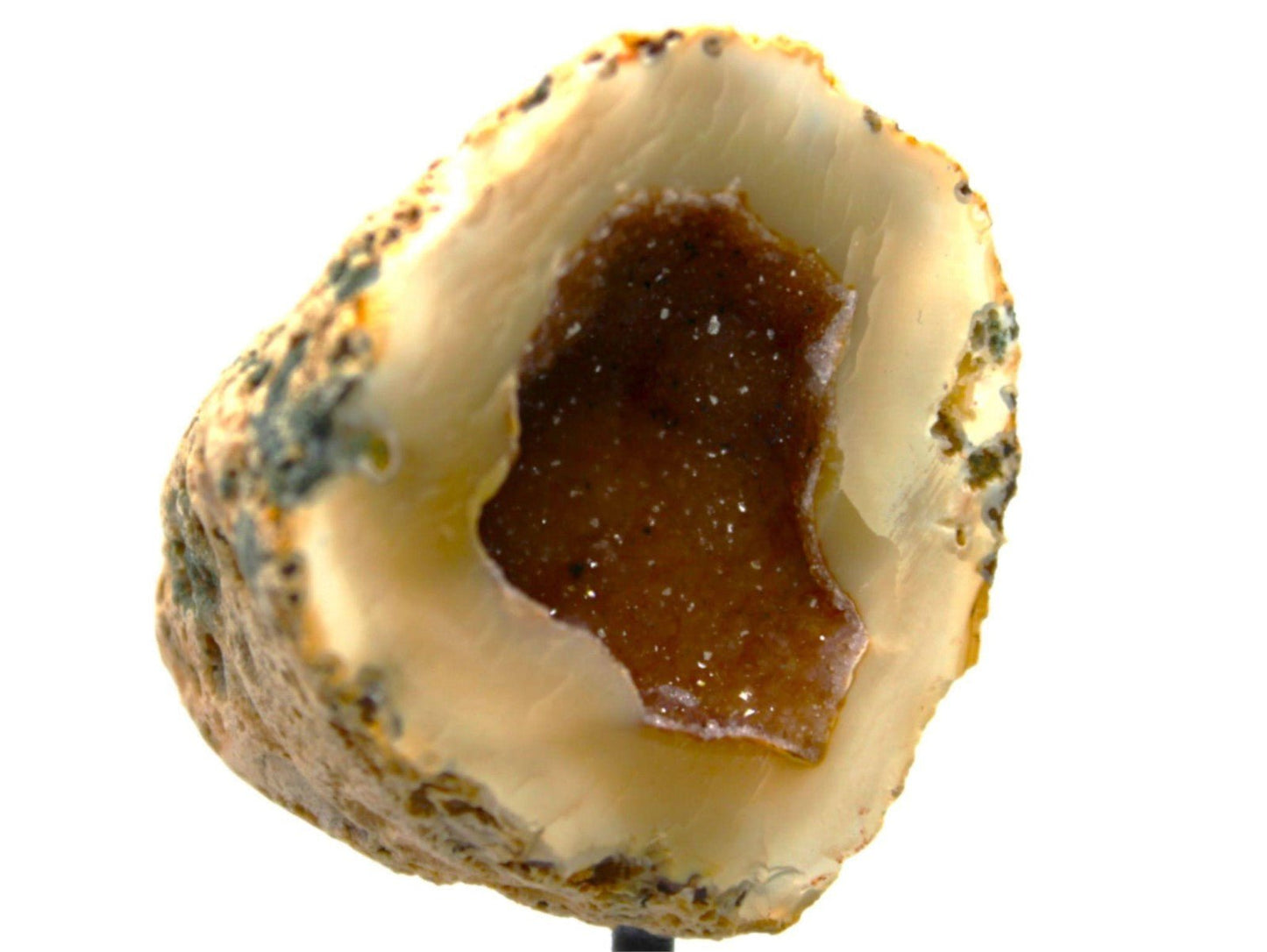 Geode Agate Crystal on Metal Stand from Brazil Approx. 10 cm x 5 cm - Legacy Crystals and Minerals