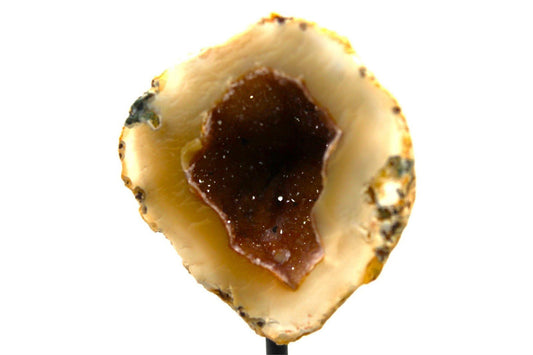 Geode Agate Crystal on Metal Stand from Brazil Approx. 10 cm x 5 cm - Legacy Crystals and Minerals