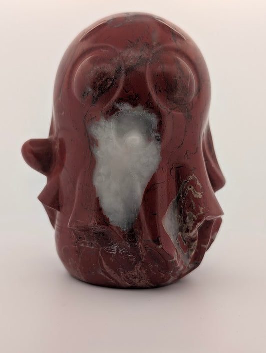 Hand-carved Red Jasper ghost, 4x3 inches, 700g, polished collectible