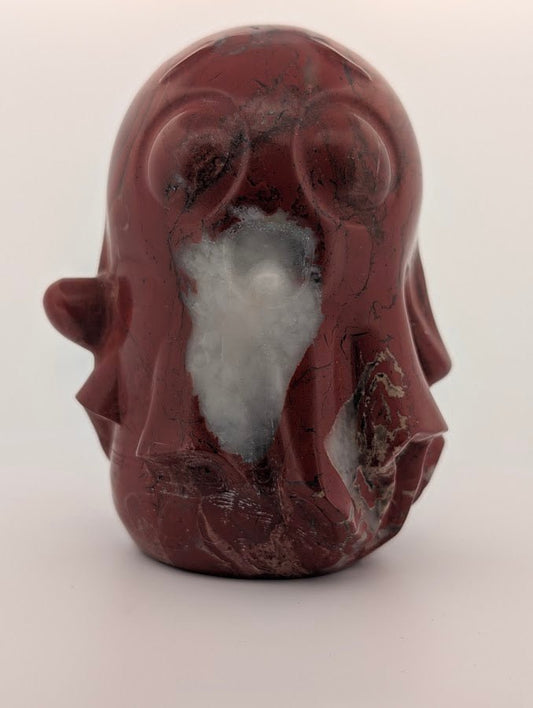 Hand-carved Red Jasper ghost, 4x3 inches, 700g, polished collectible